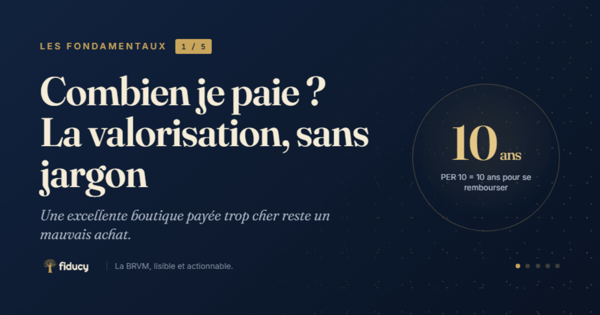 Combien je paie ? La valorisation, sans jargon